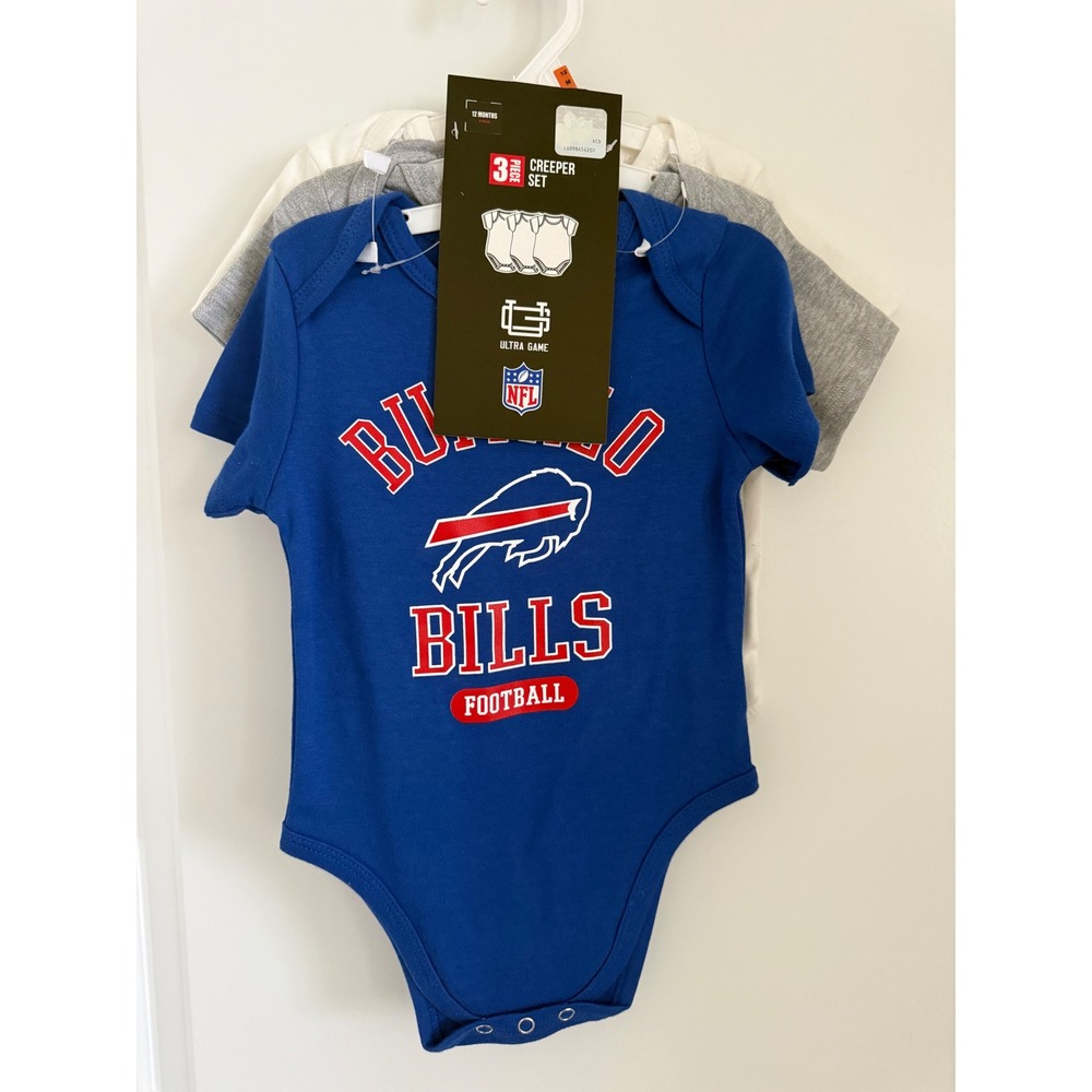 Buffalo Bills NFL Licensed Baby Unisex Onesies 3 Pack 12 Months